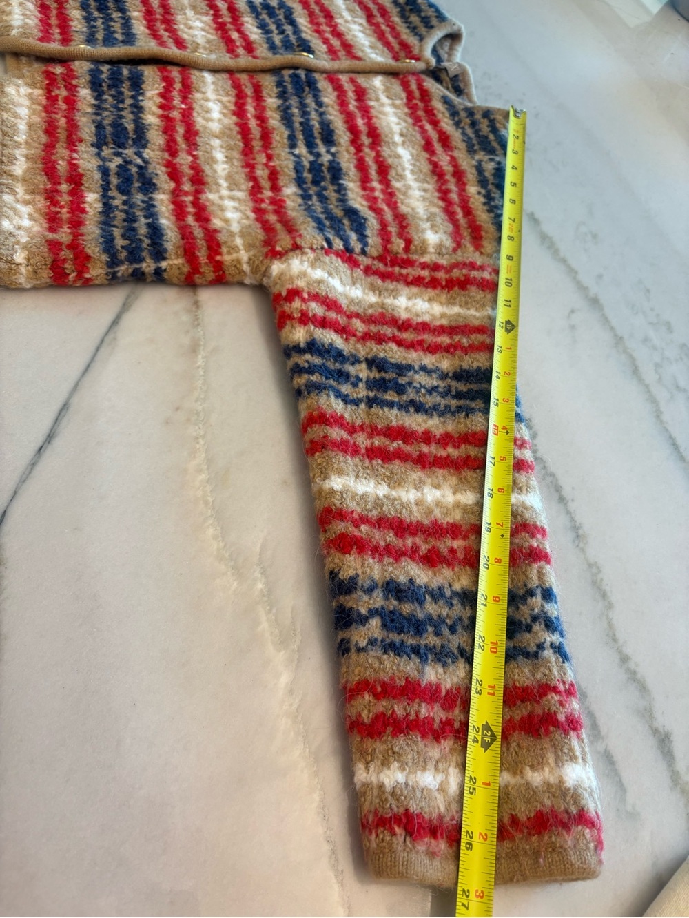 J. Crew Sweater Lady Cardigan Jacket Knit plaid bouclé yarn Fall Vtg Inspired L - Picture 10 of 10